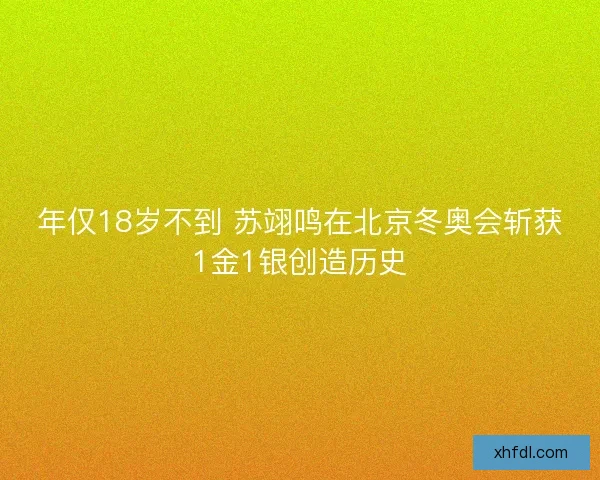 年仅18岁不到 苏翊鸣在北京冬奥会斩获1金1银创造历史